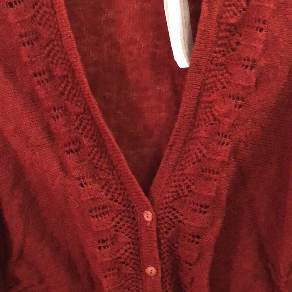 Anthropologie lace mohair Cardigan with ruching and button detail - Picture 2 of 12